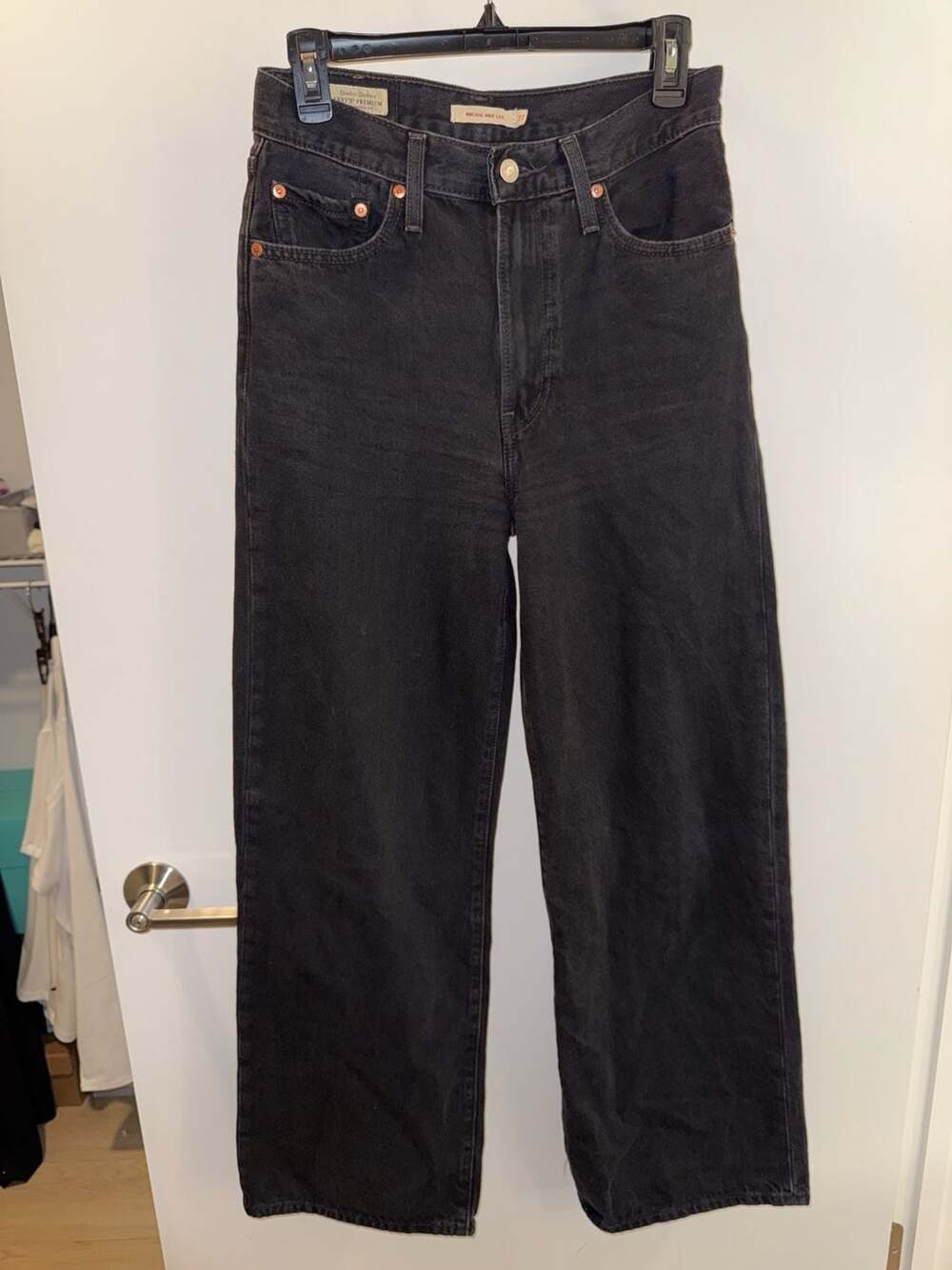 Levi's Premium Ribcage Wide Leg Jeans Black 27x32